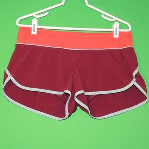 Lululemon Womens 8 Maroon / Orange Athletic Shorts